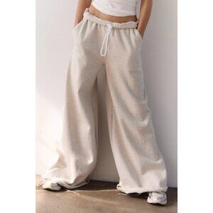 For The Win Wide-Leg Pants - Color Oatmeal Heather